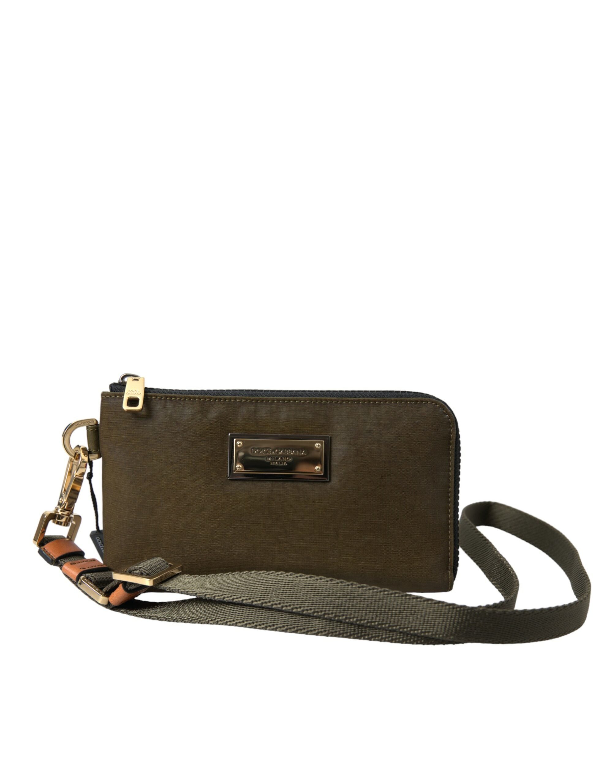 Dolce & Gabbana Dunkelgrünes Nylon Logo Multifunktionsset 2er Set Taschen