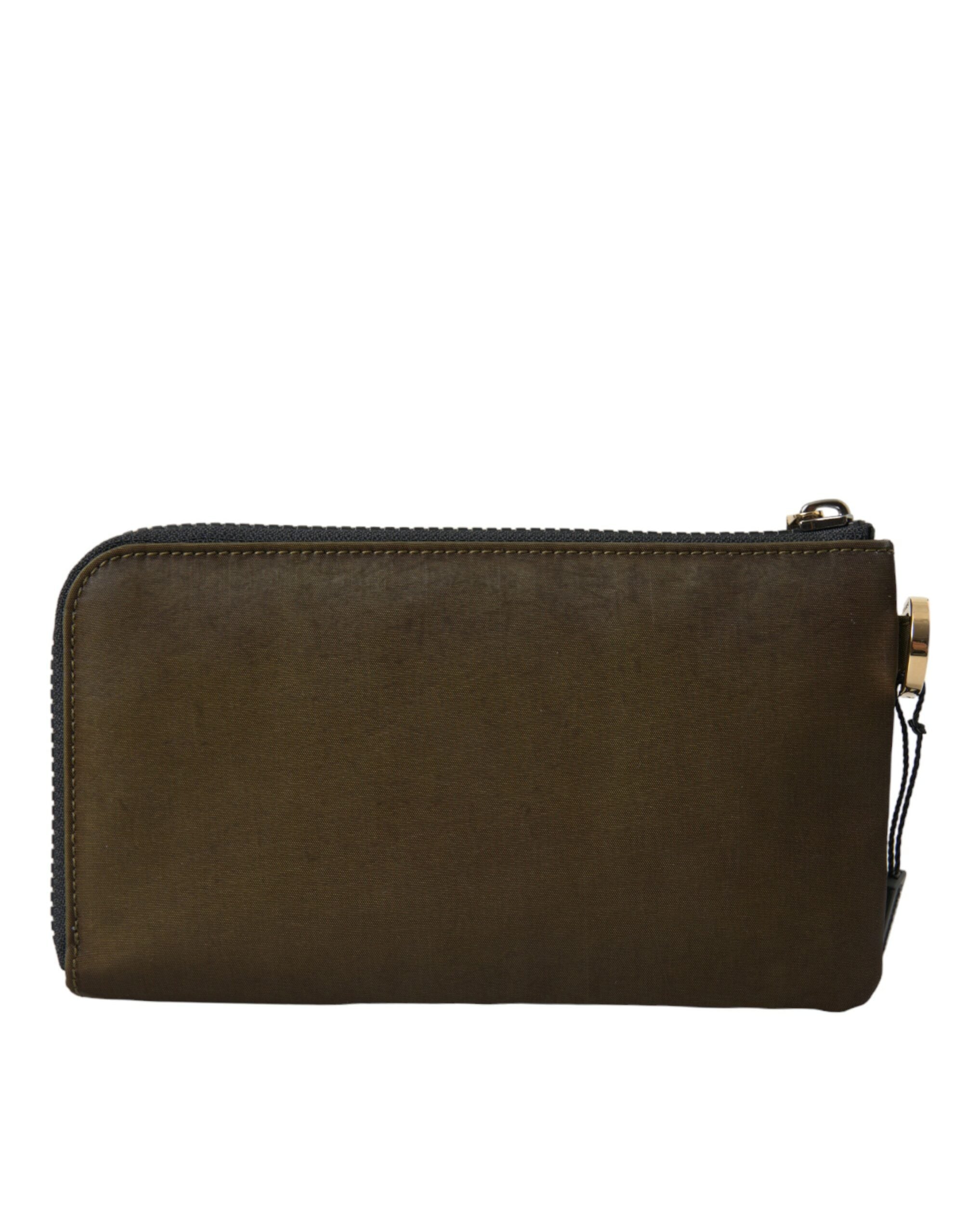 Dolce & Gabbana Dunkelgrünes Nylon Logo Multifunktionsset 2er Set Taschen