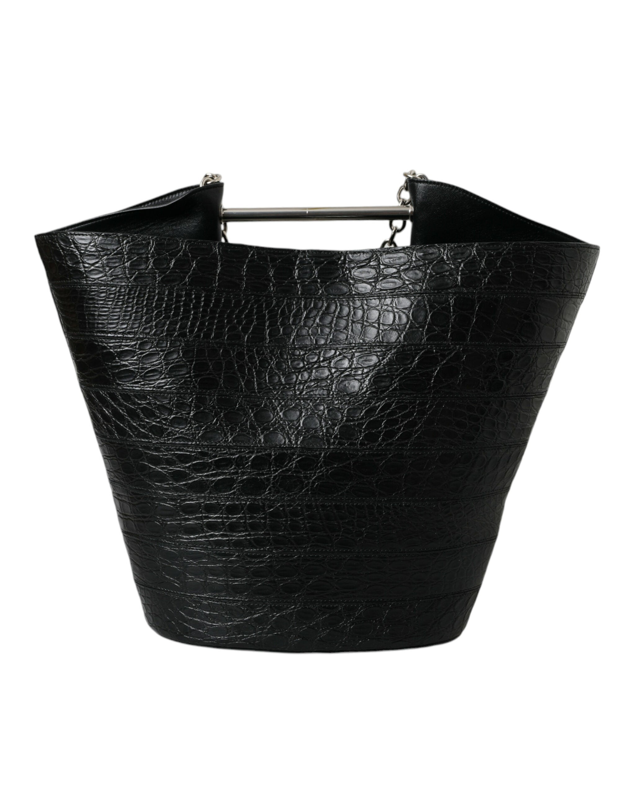 Balenciaga Schwarzes Exotenleder Maxi Bucket Tote Geldbörse Tasche