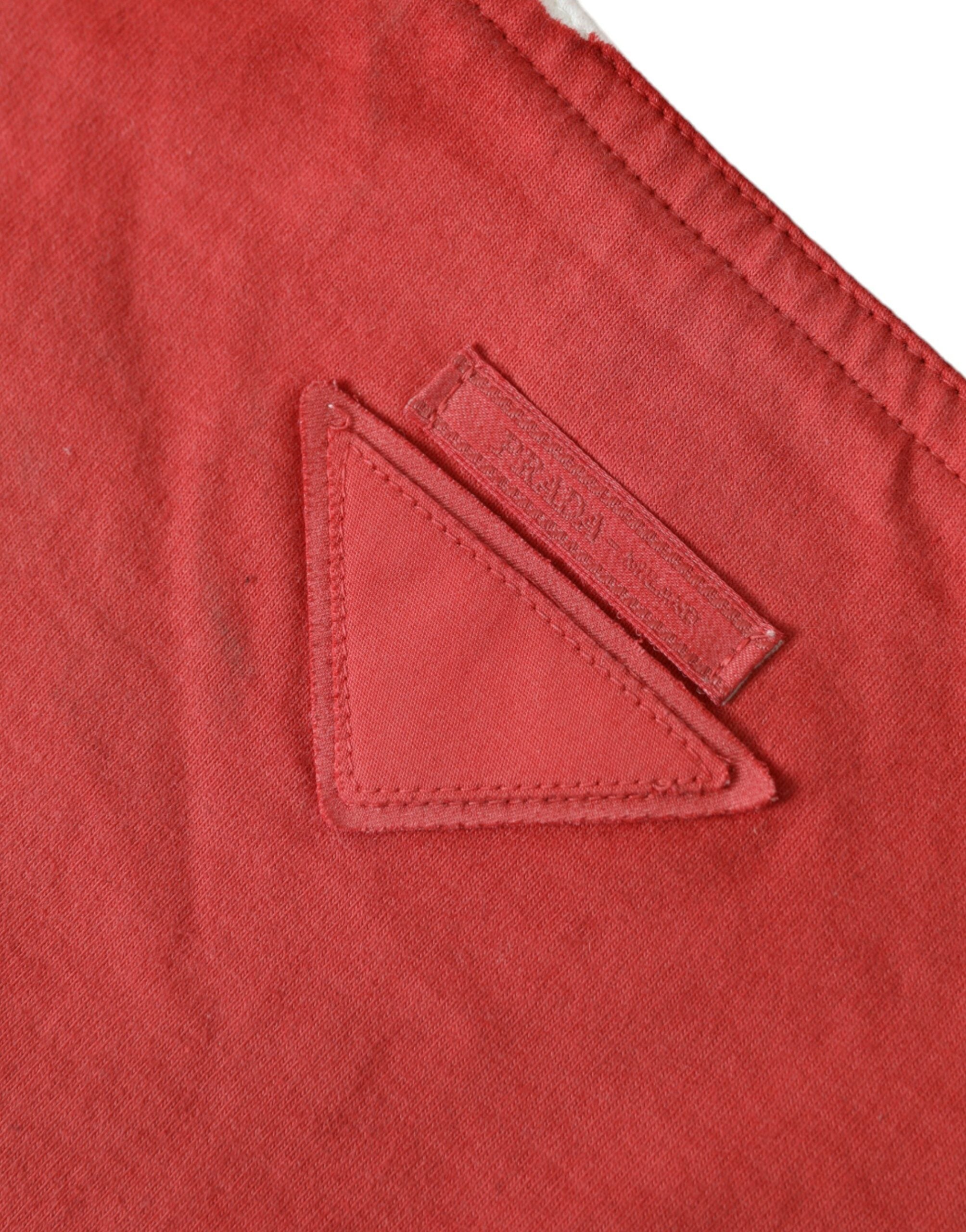 Prada Rote Jersey-Stofflogo-Schulter-Einkaufstasche