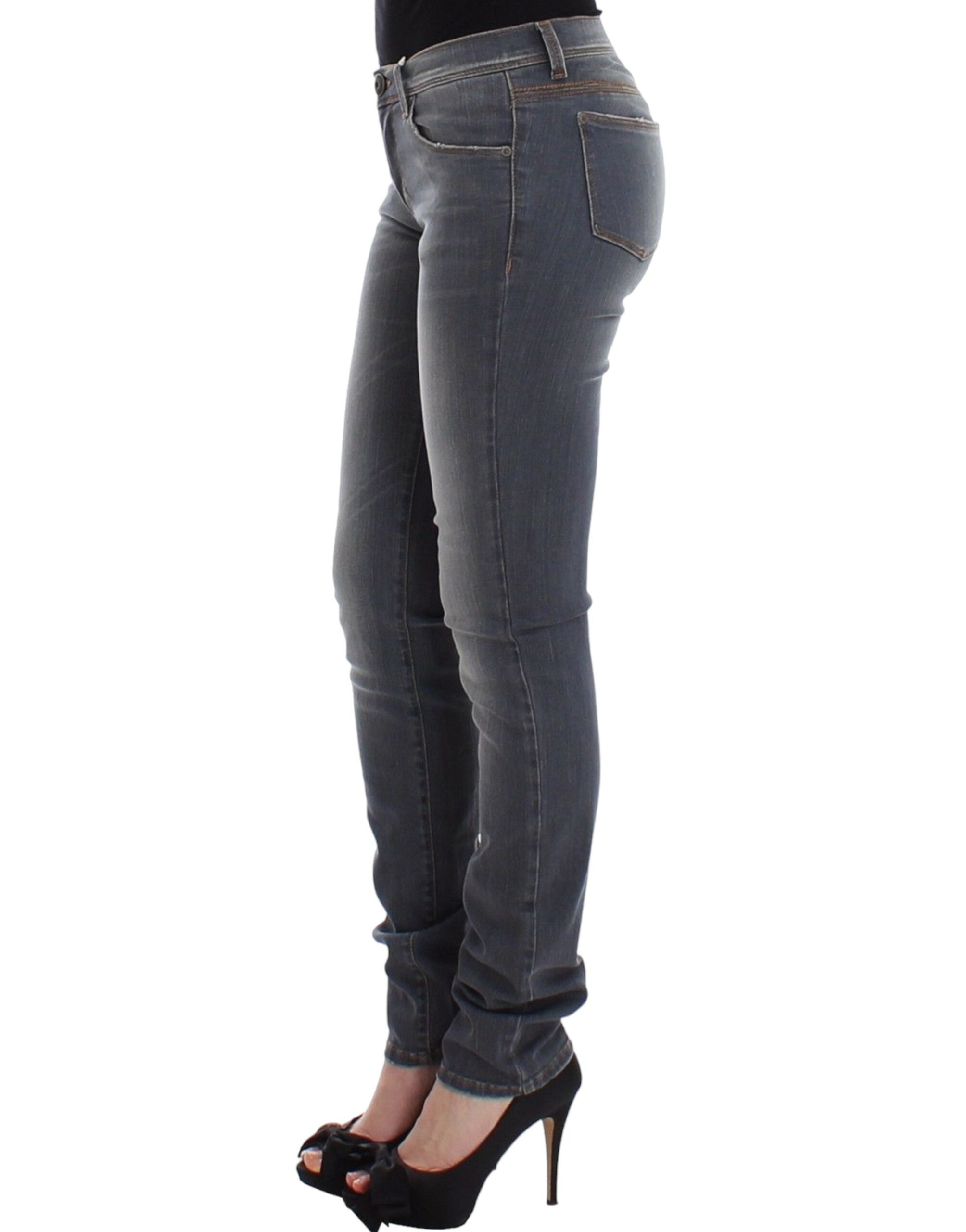 Ermanno Scervino Graue Slim Jeans Denim-Hosen Skinny Leg Stretch