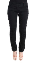 Ermanno Scervino Schwarze Slim Fit Freizeithose aus Baumwolle