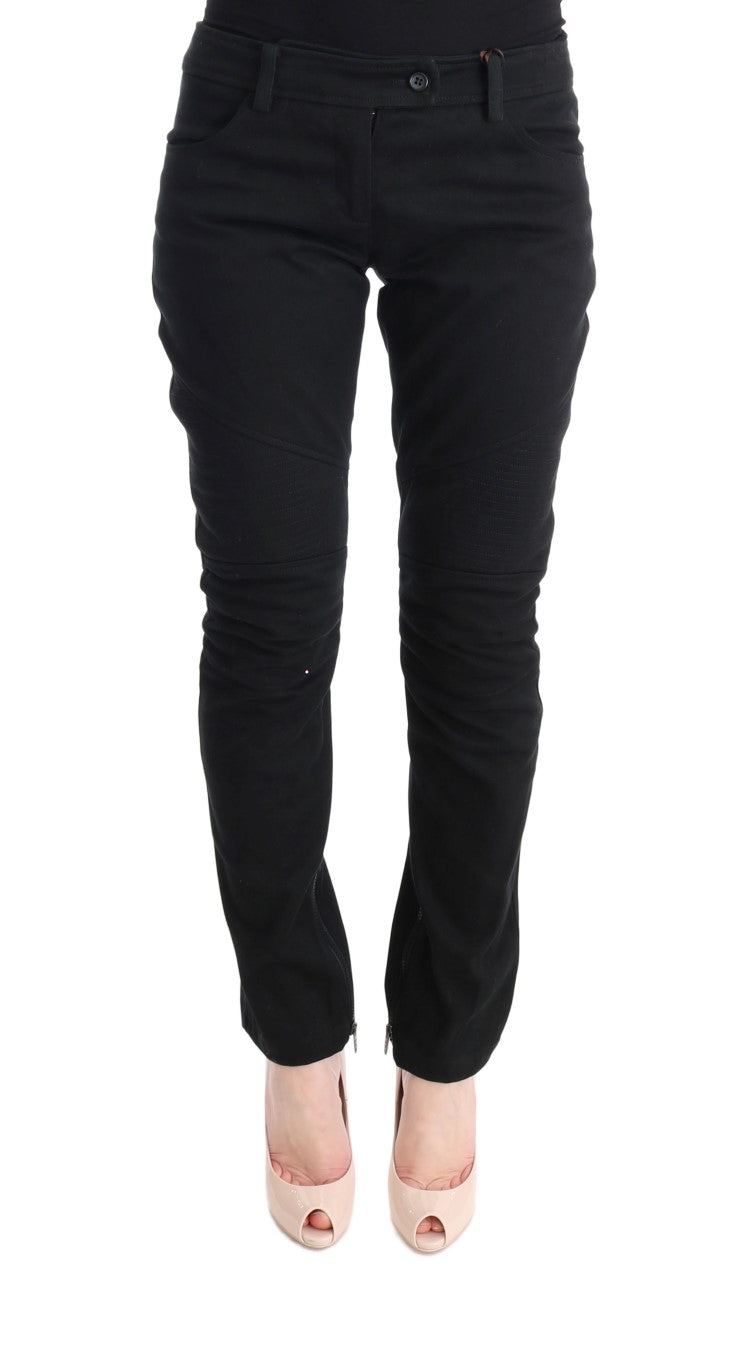 Ermanno Scervino Schwarze Slim Fit Freizeithose aus Baumwolle