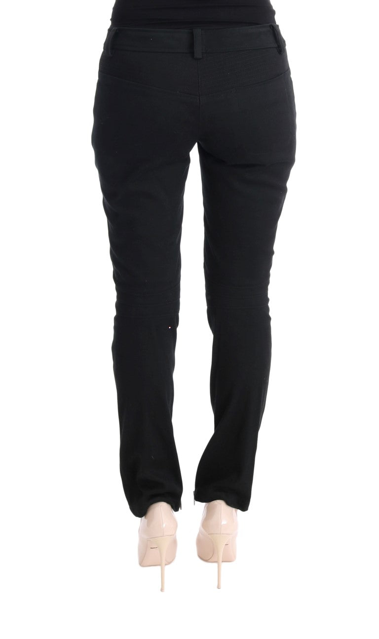 Ermanno Scervino Schwarze Slim Fit Freizeithose aus Baumwolle