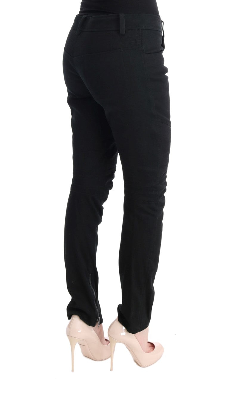 Ermanno Scervino Schwarze Slim Fit Freizeithose aus Baumwolle