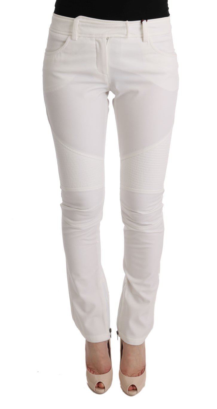 Ermanno Scervino Weiße Baumwolle Slim Fit Freizeithosen