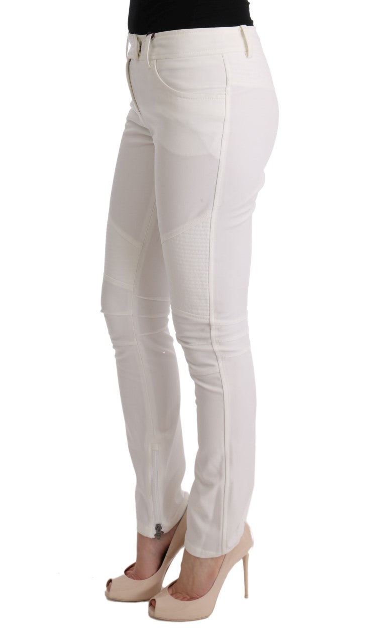 Ermanno Scervino Weiße Baumwolle Slim Fit Freizeithosen