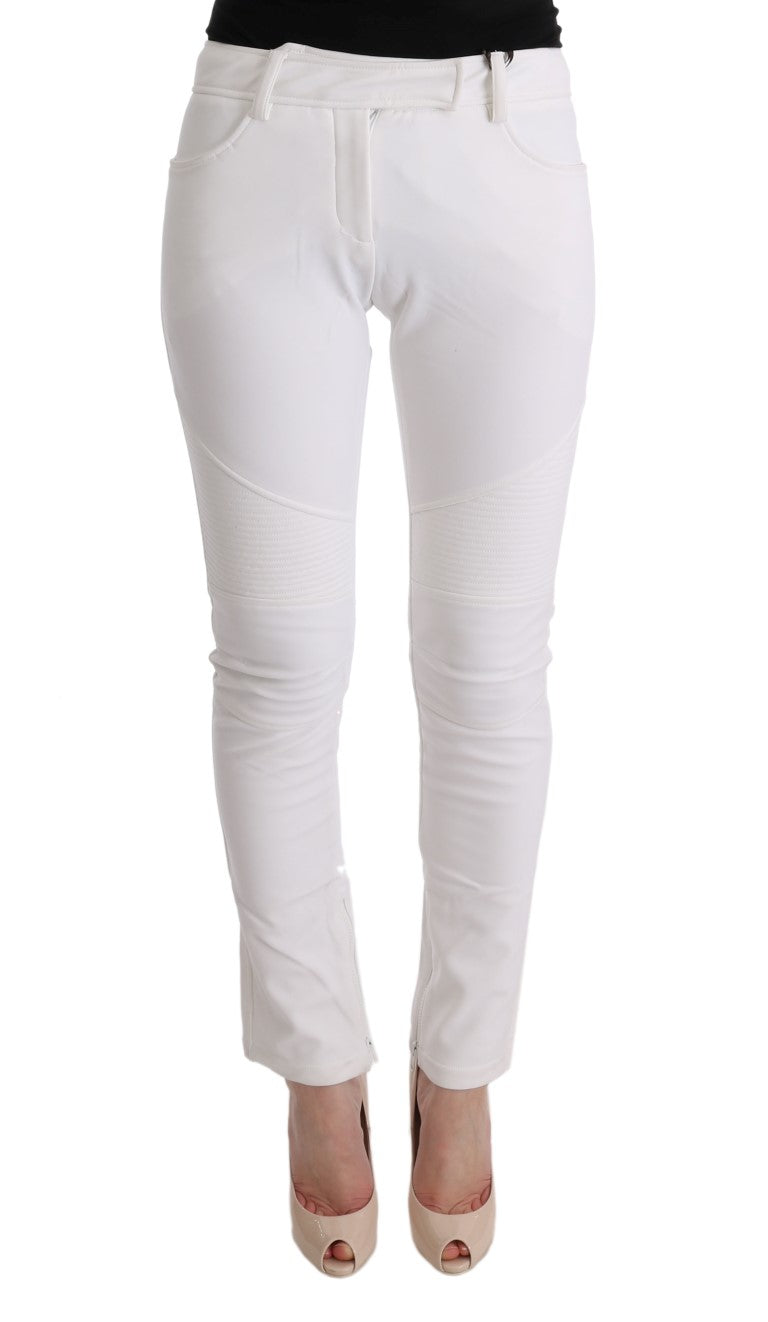 Ermanno Scervino Weiße Baumwolle Slim Fit Freizeithosen