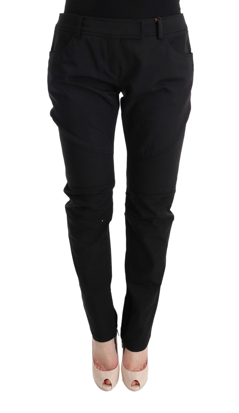 Ermanno Scervino Schwarze Slim Fit Freizeithose aus Baumwolle