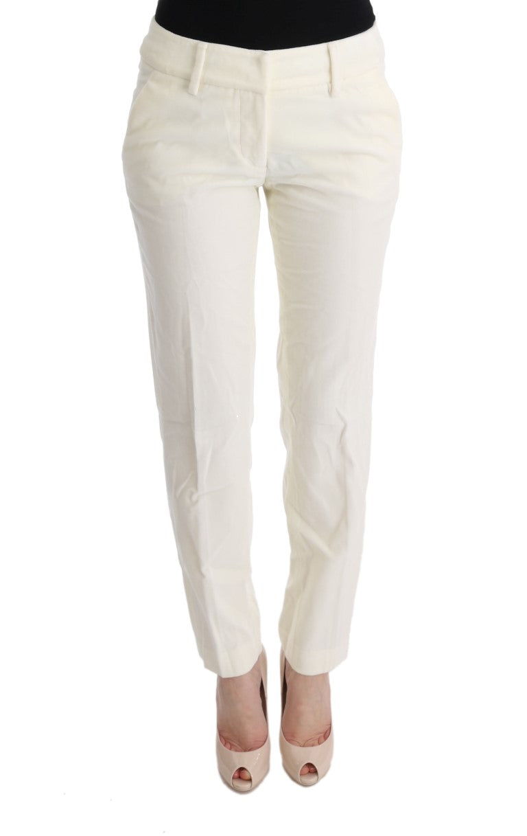 Ermanno Scervino Weiß Baumwolle Regular Fit Freizeithosen
