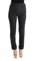 Ermanno Scervino Graue Schurwolle Skinny Freizeithose