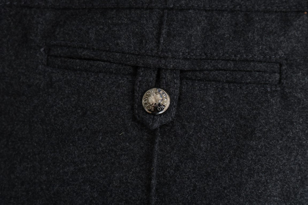 Ermanno Scervino Graue Schurwolle Skinny Freizeithose