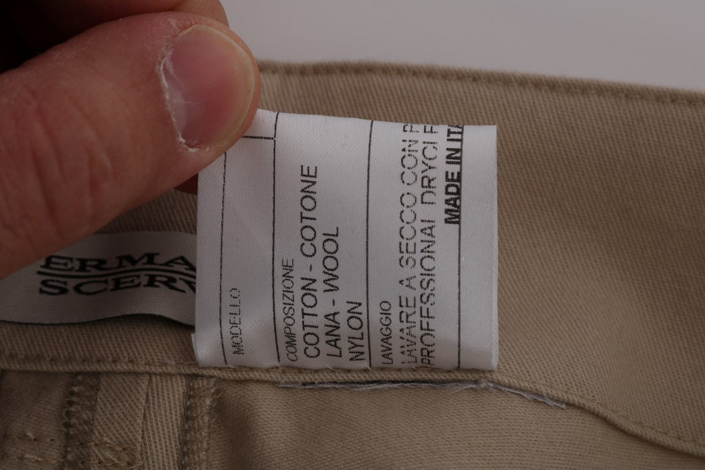 Ermanno Scervino Beige Baumwolle Wolle Regular Fit Hose