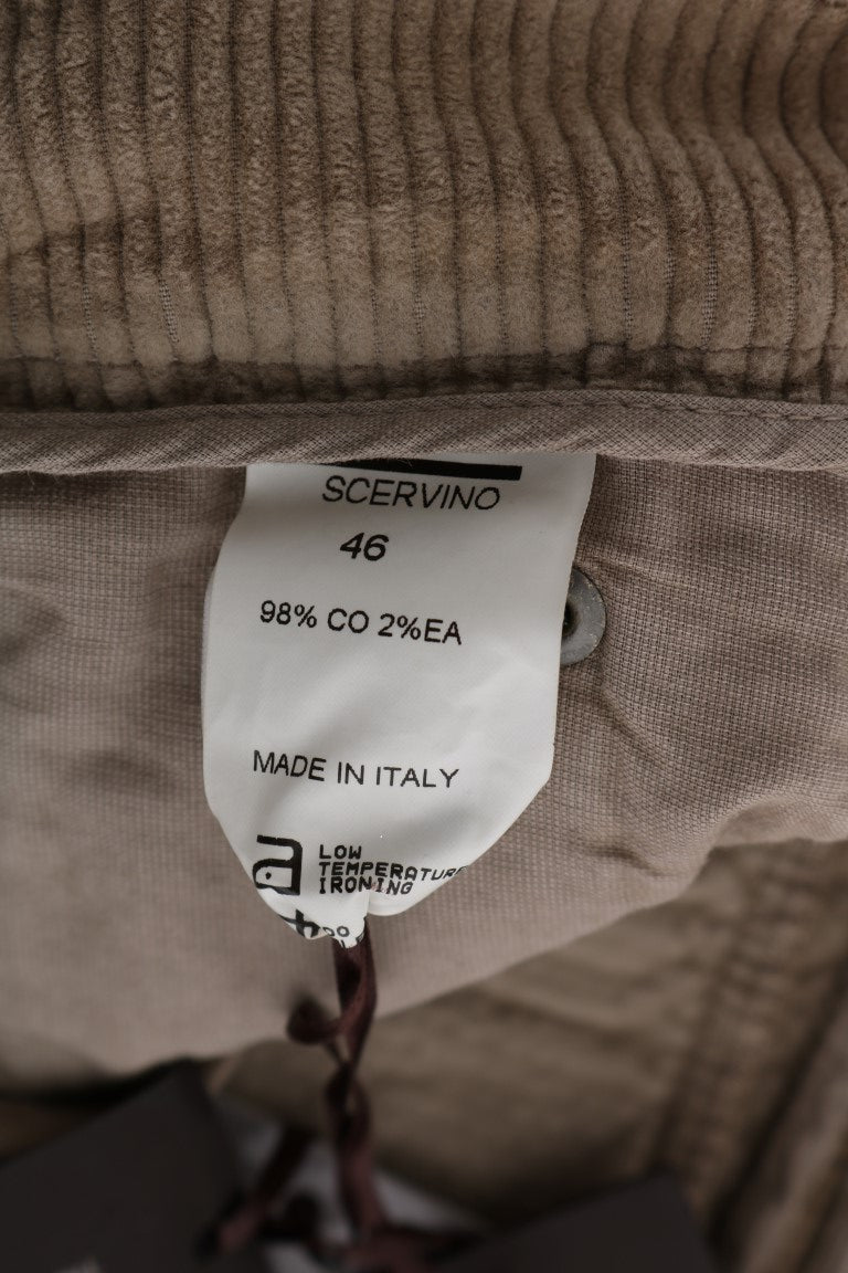 Ermanno Scervino Beige Baumwolle Samt Regular Fit Hose