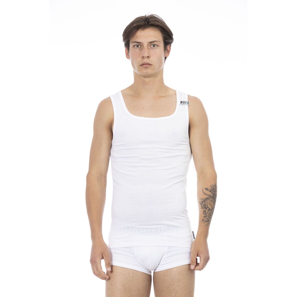 Bikkembergs Weißes Herren-Tanktop aus Baumwolle