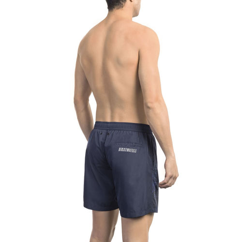 Blue Bikkembergs polyester swimming shorts