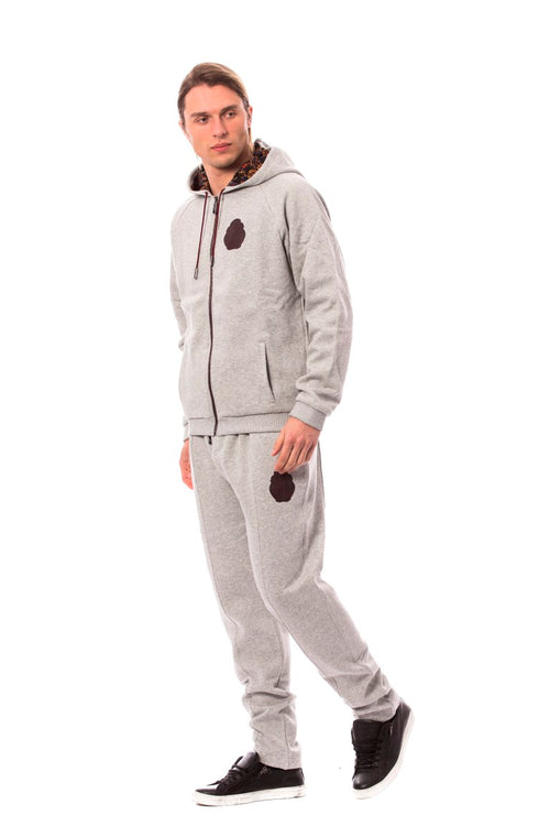 Billionaire Italian Couture Grau Baumwolle Kapuzen-Trainingsanzug