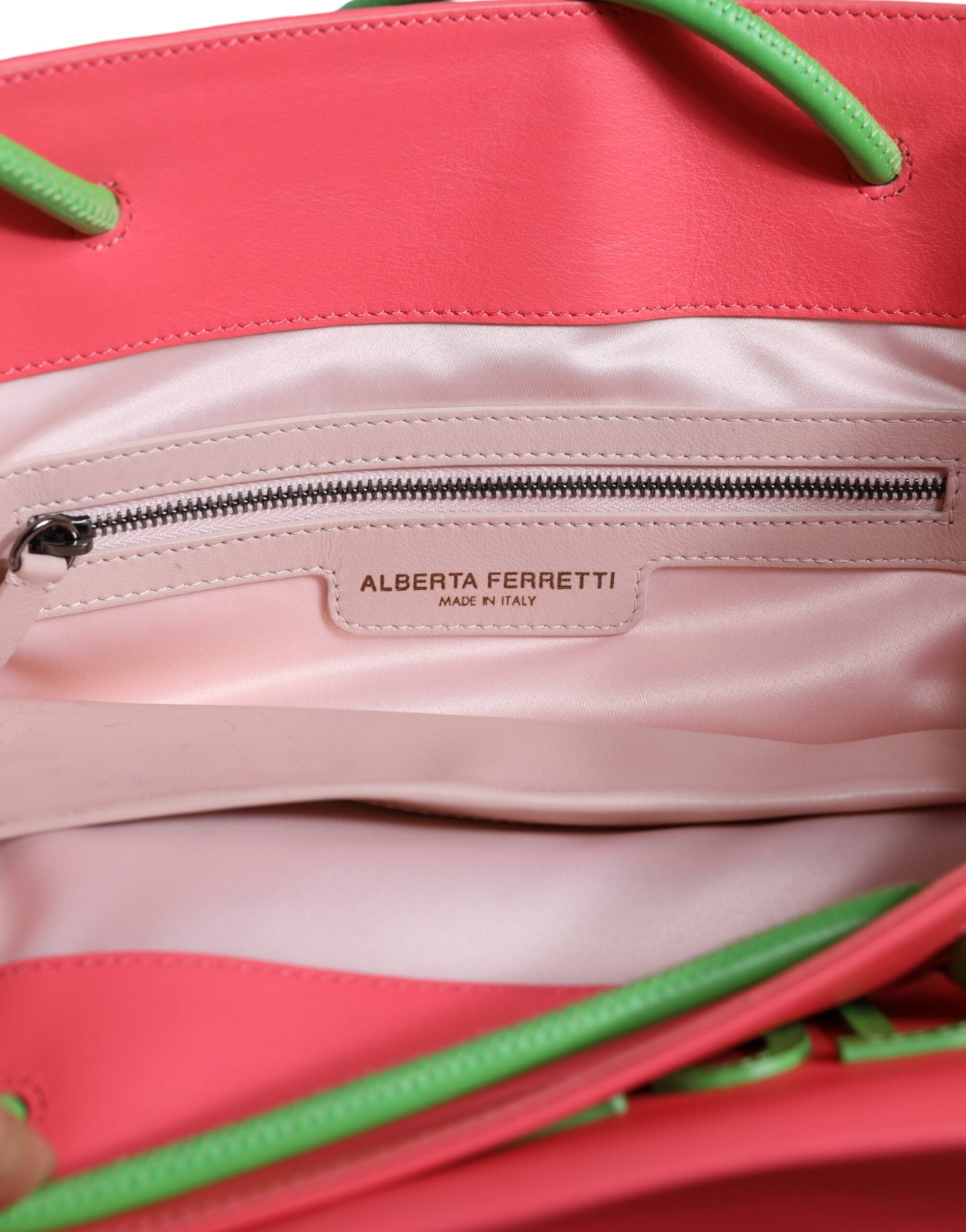 Alberta Ferretti Rosa Leder Weekend Wednesday Einkaufstasche