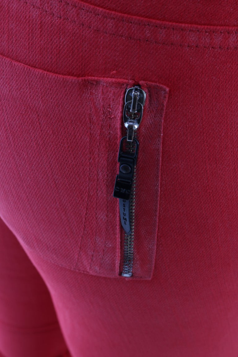 Costume National Rote Cotton Stretch Slim Jeans