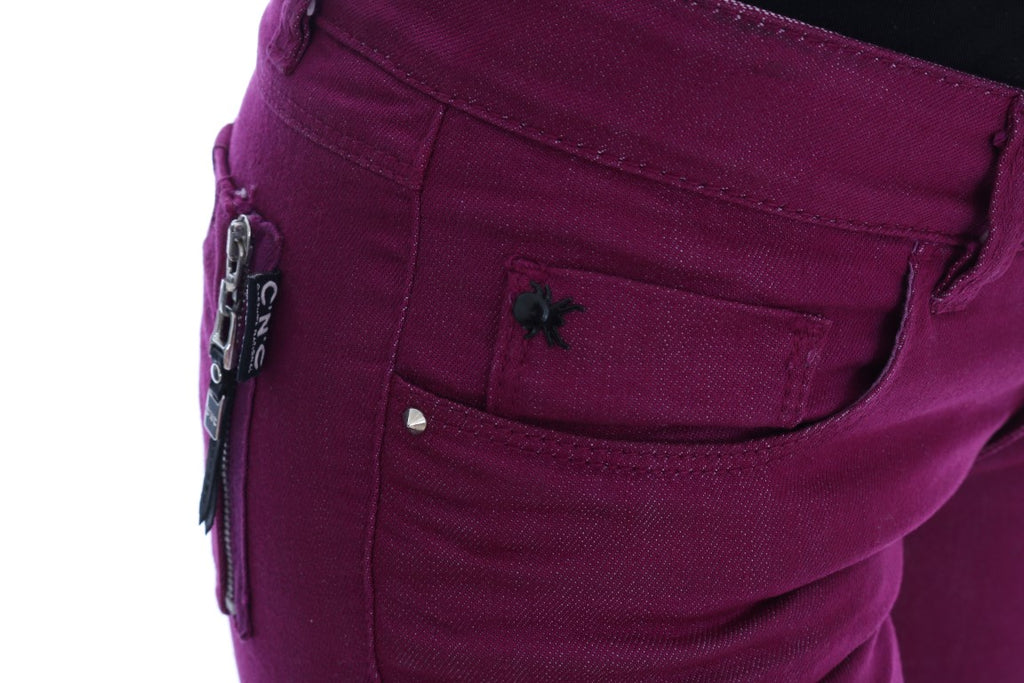 Costume National Lila Baumwolle Stretch Slim Denim Jeans