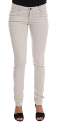 Costume National Weiße schmale Stretch-Jeans aus Baumwolle