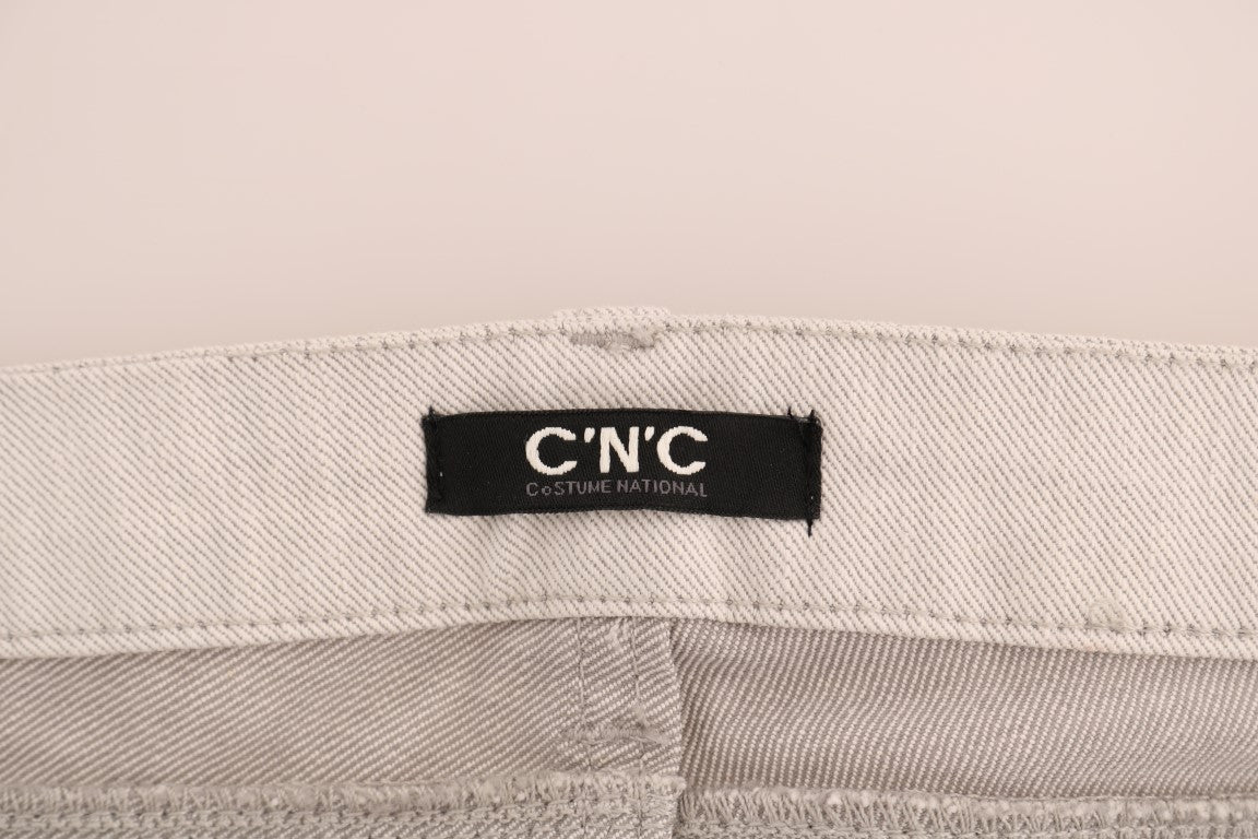 Costume National Weiße schmale Stretch-Jeans aus Baumwolle