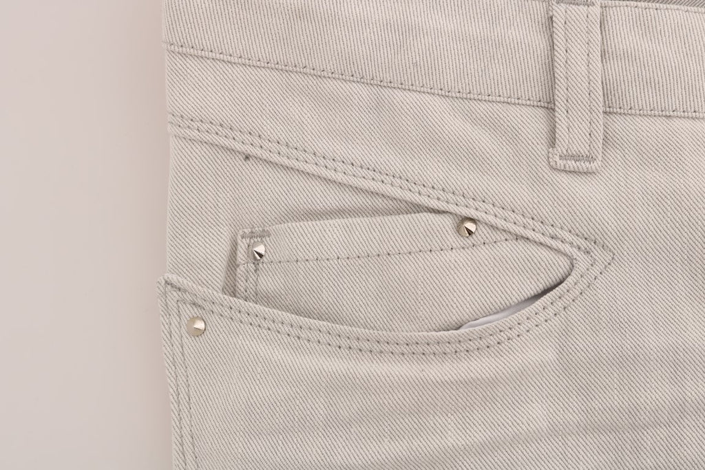 Costume National Weiße schmale Stretch-Jeans aus Baumwolle