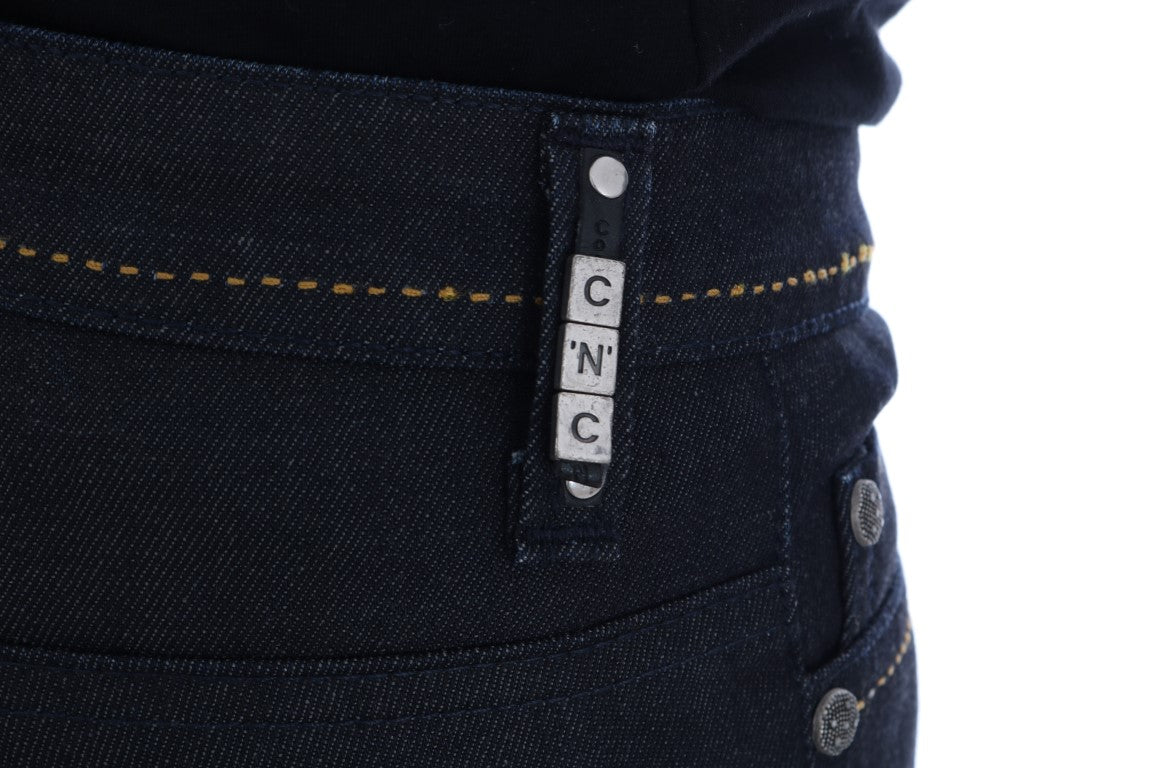 Costume National Blaue Cotton Stretch Slim Fit Jeans
