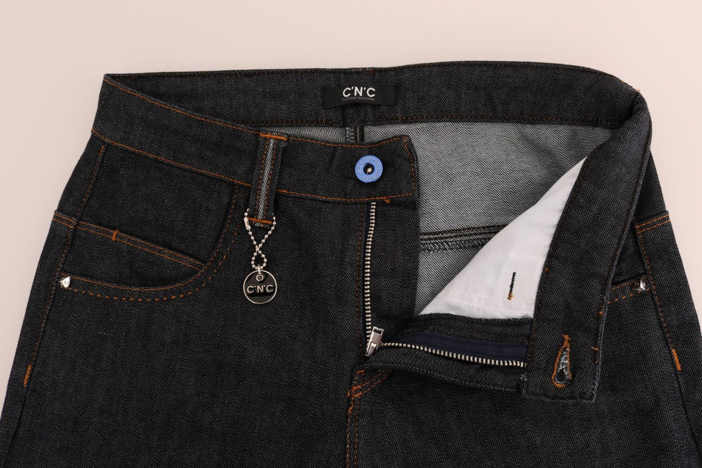 Costume National Blaue Cotton Stretch Slim Fit Jeans