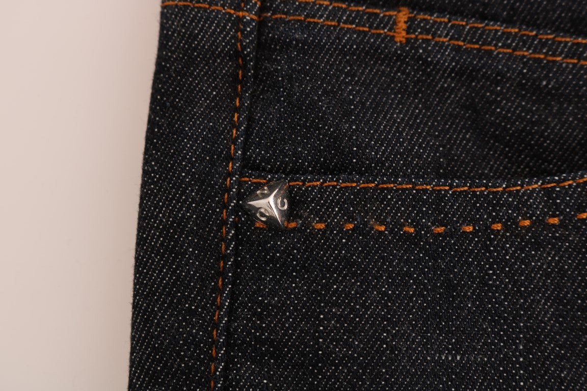 Costume National Blaue Cotton Stretch Slim Fit Jeans