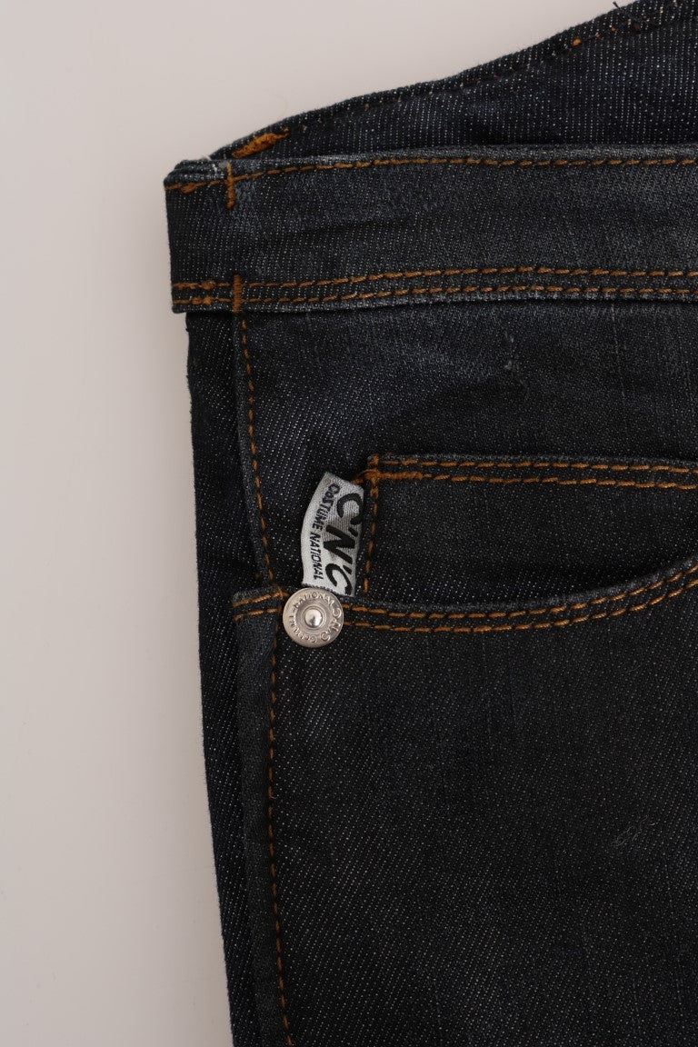 Costume National Dunkelblaue Slim Fit Jeans aus Baumwolle