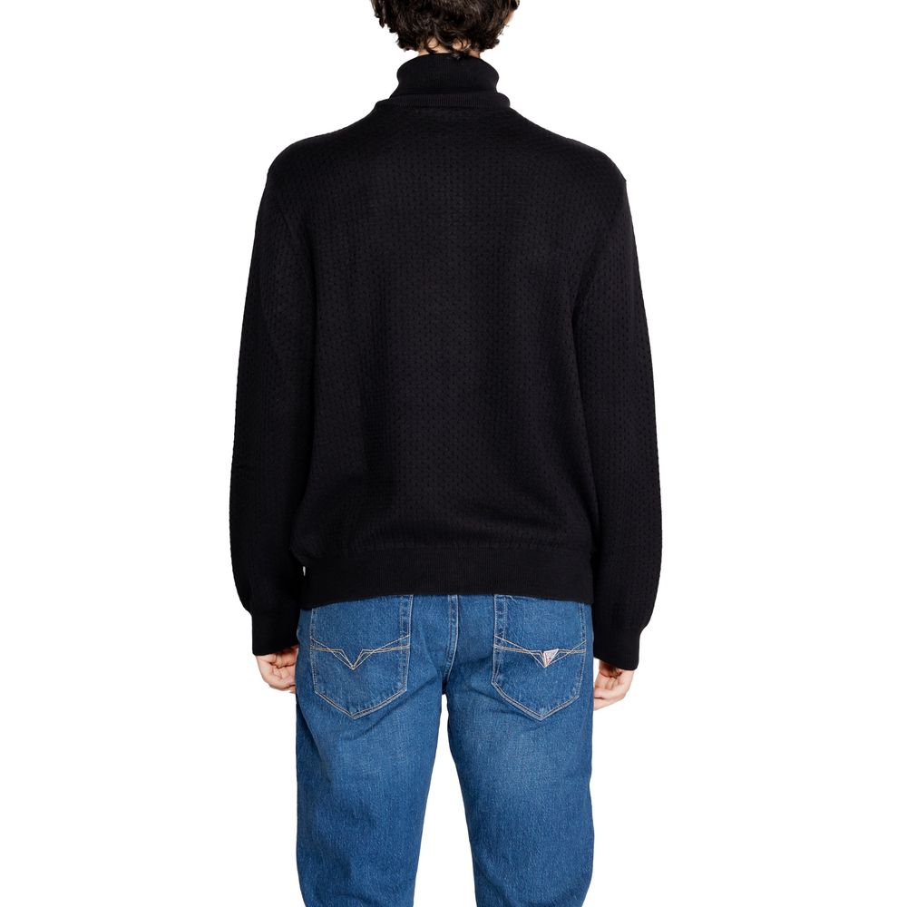 Armani Exchange Schwarzer Baumwoll-Rollkragenpullover