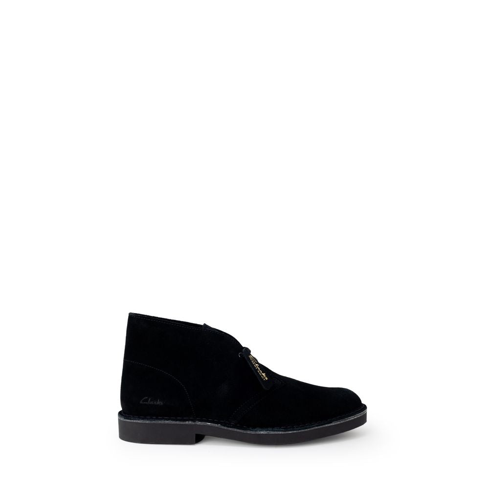 Clarks Schwarze Leder-Schnürstiefel