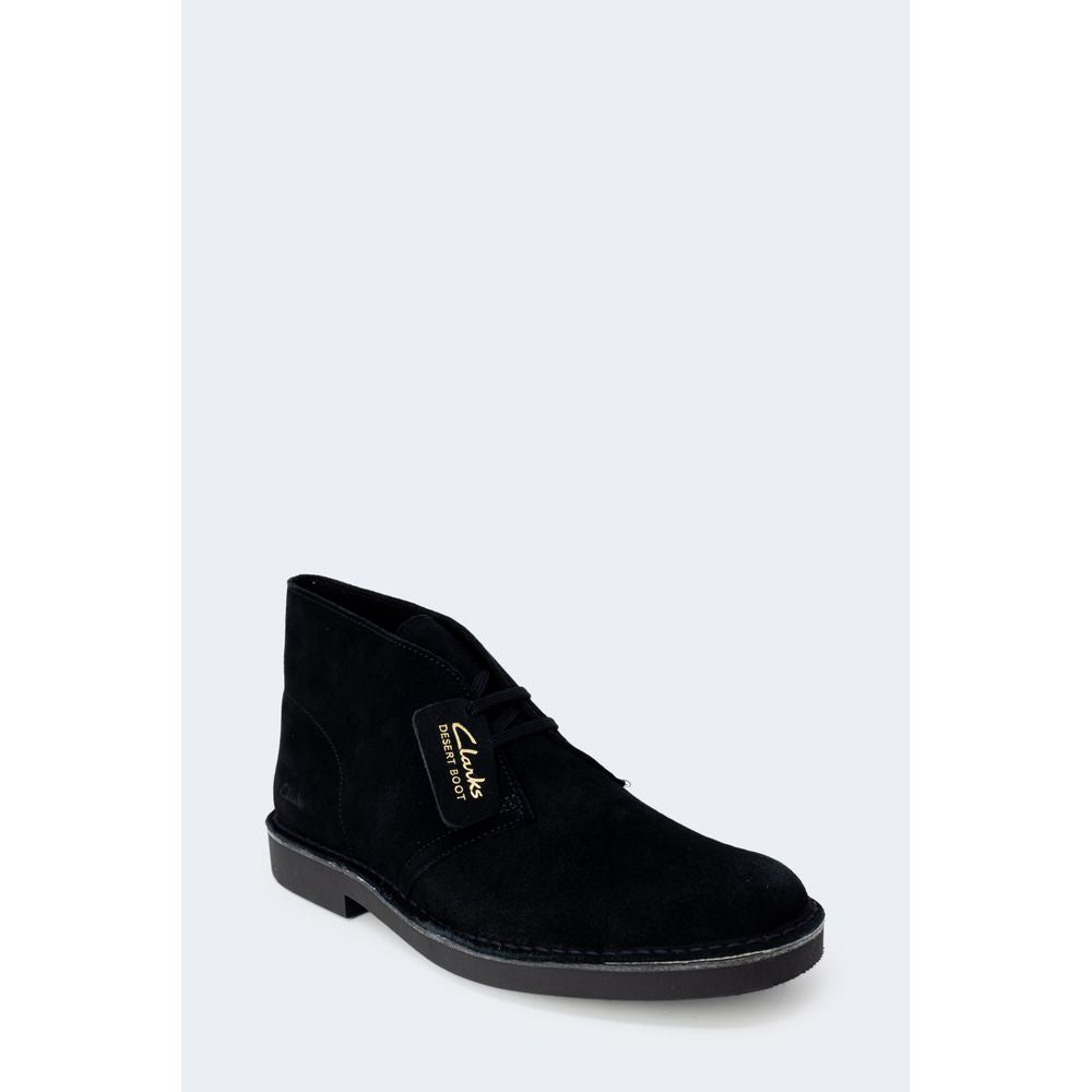 Clarks Schwarze Leder-Schnürstiefel