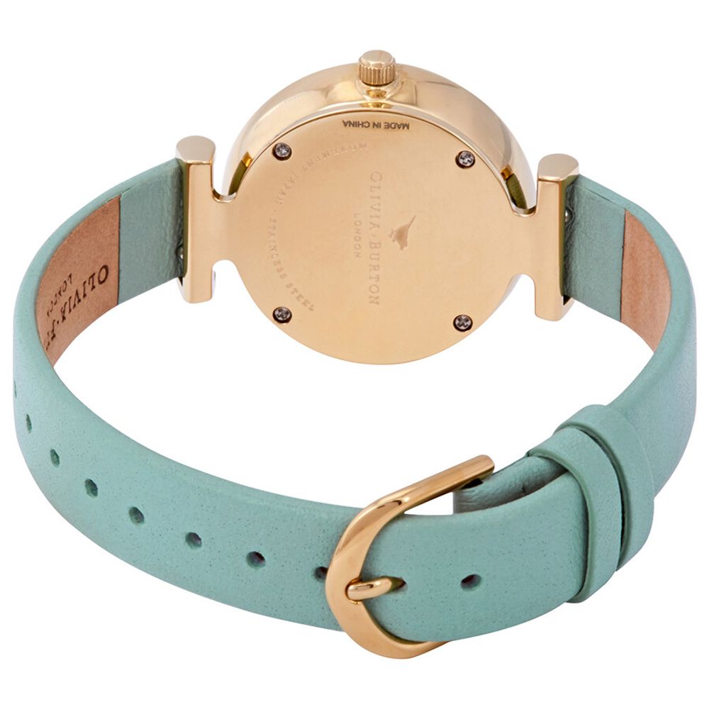 Olivia Burton Grüne Kunstleder-Armbanduhr