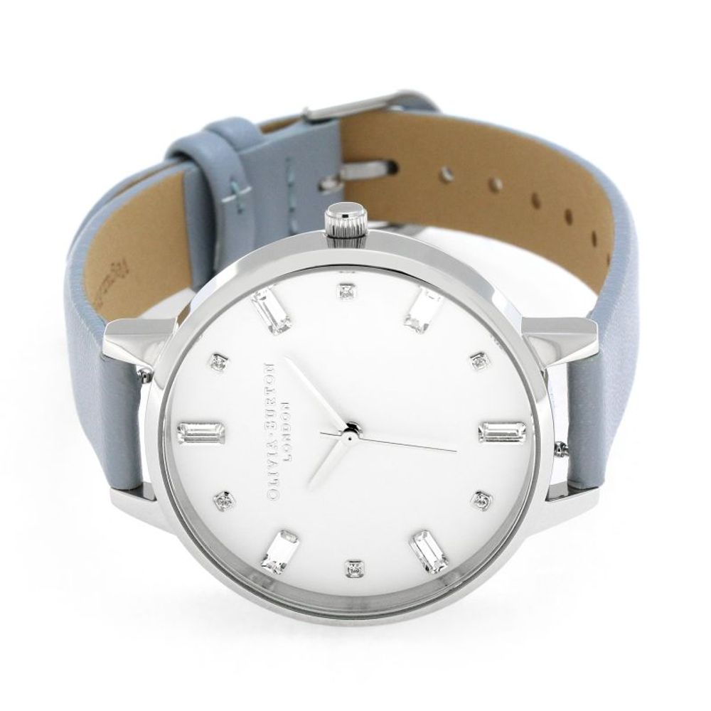 Olivia Burton Kunstleder-Armbanduhr in Blau