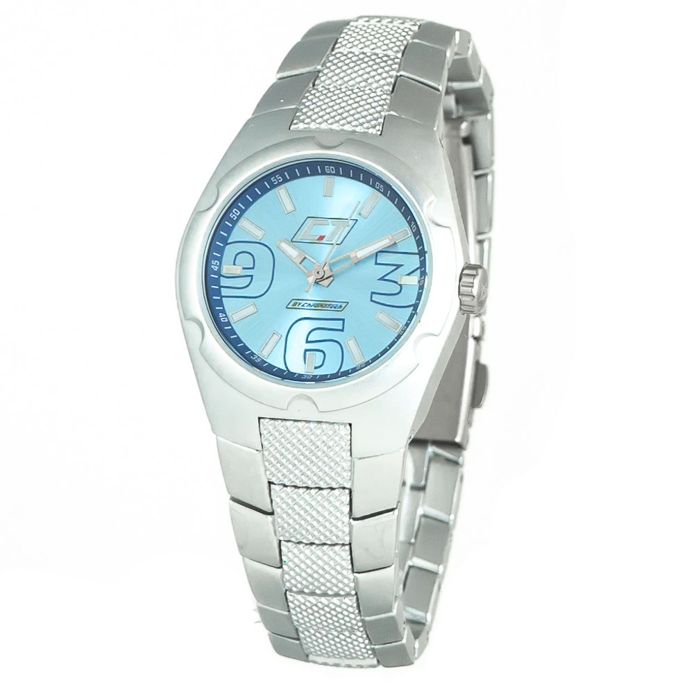 Chronotech Silberne Armbanduhr aus Edelstahl
