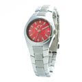 Chronotech Silberne Edelstahl-Armbanduhr