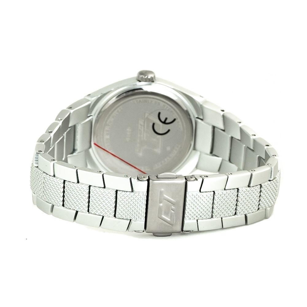 Chronotech Silberne Edelstahl-Armbanduhr