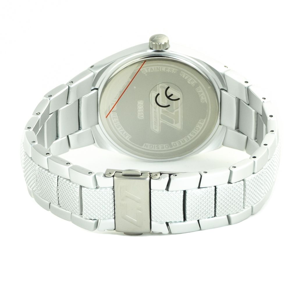 Chronotech Silberne Polycarbonat-Armbanduhr