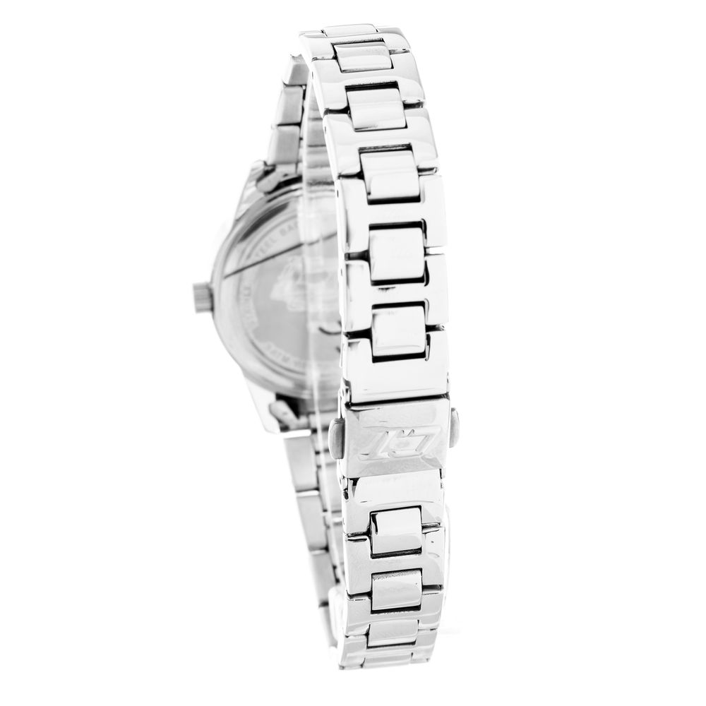 Chronotech Silberne Edelstahl-Armbanduhr