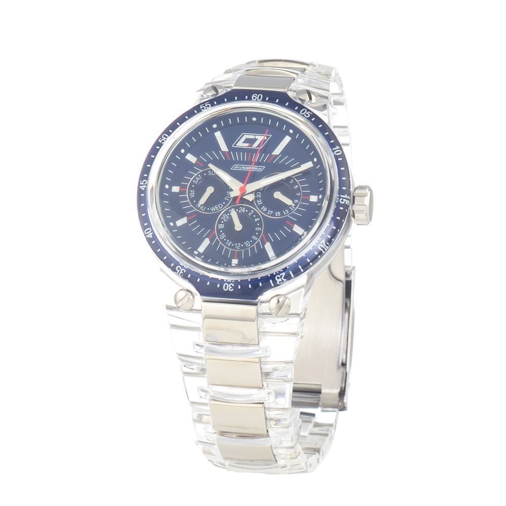 Chronotech Transparente Polycarbonat-Kleidchenuhr