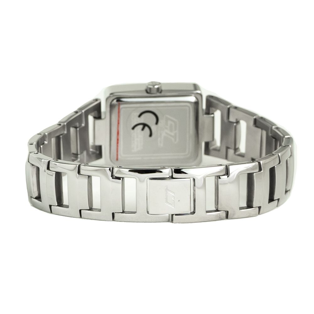Chronotech Silberne Edelstahl-Armbanduhr