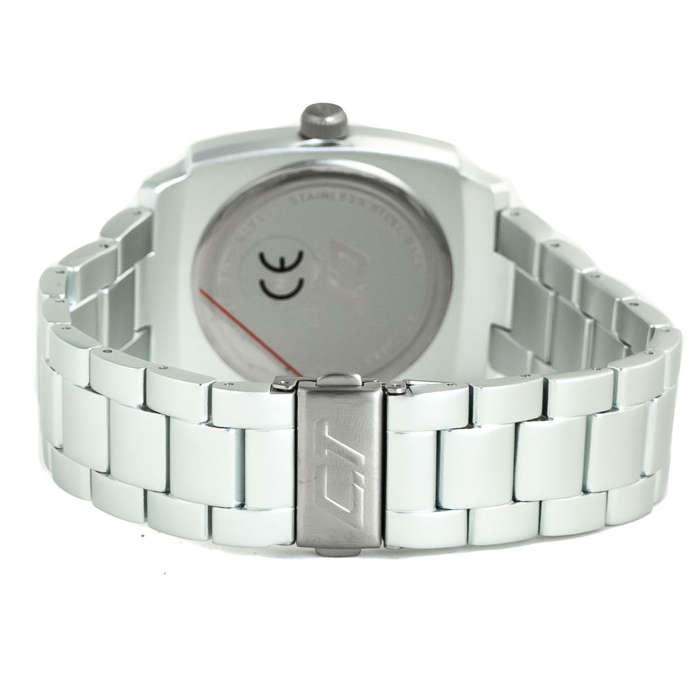 Chronotech Silberne Edelstahl-Armbanduhr