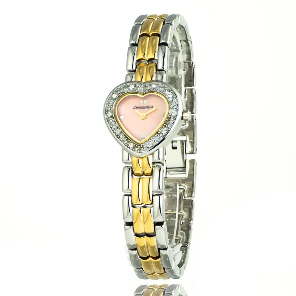 Chronotech Silberne Edelstahl-Dress-Uhr