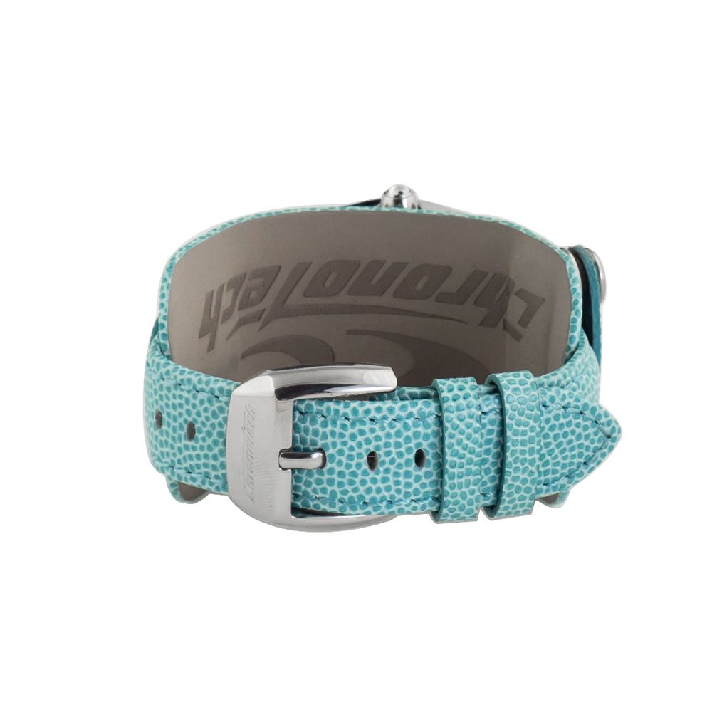Chronotech Elegante blaue Leder-Armbanduhr