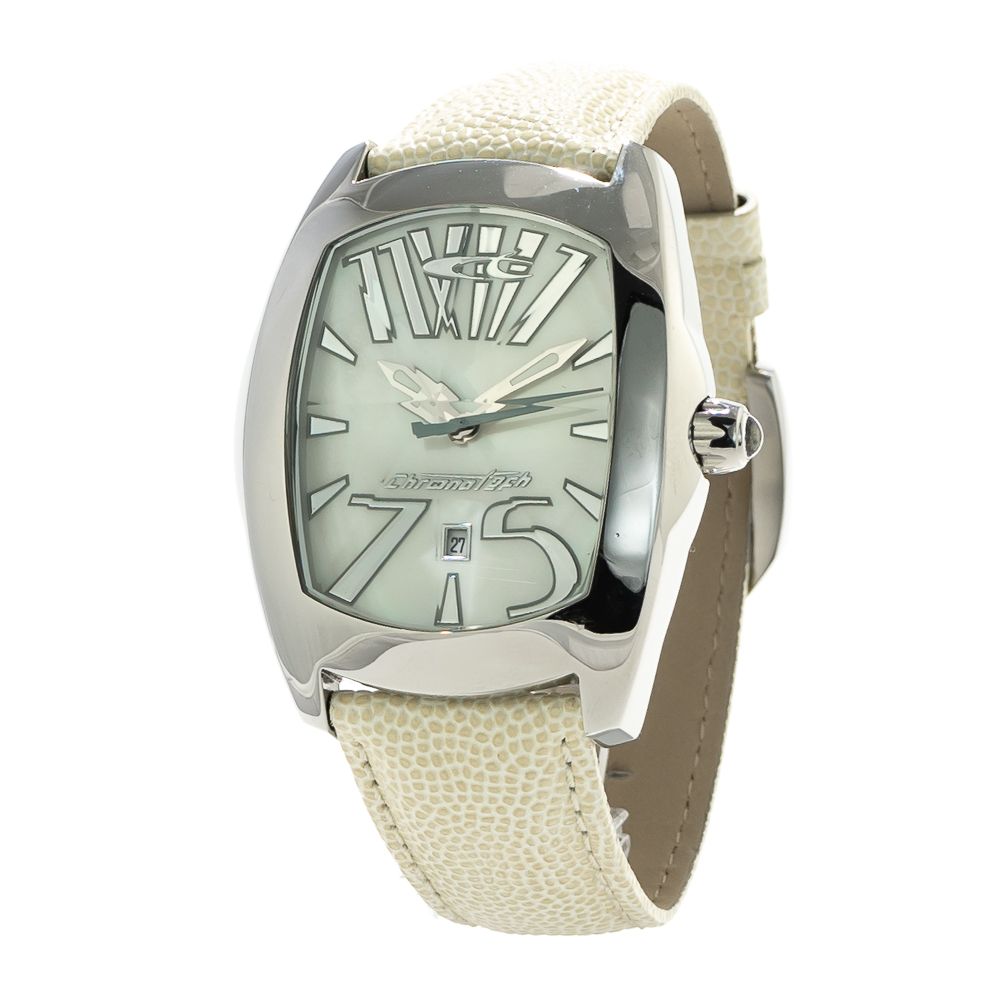 Chronotech Weiße Leder-Kleidungsuhr