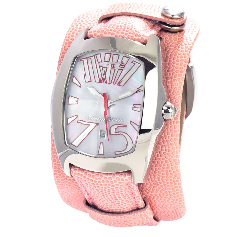 Chronotech Buntes Leder-Kleidungsstück-Armbanduhr