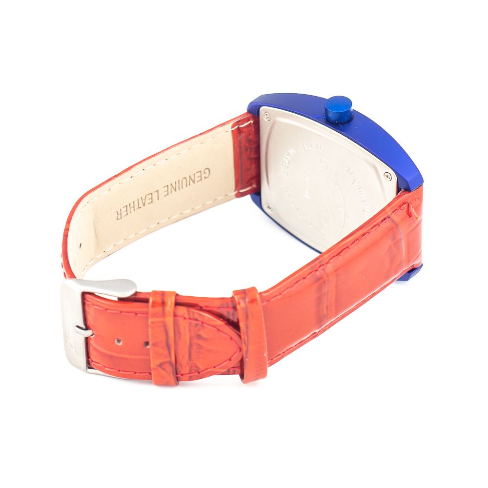 Chronotech Rote Leder-Kleid-Uhr