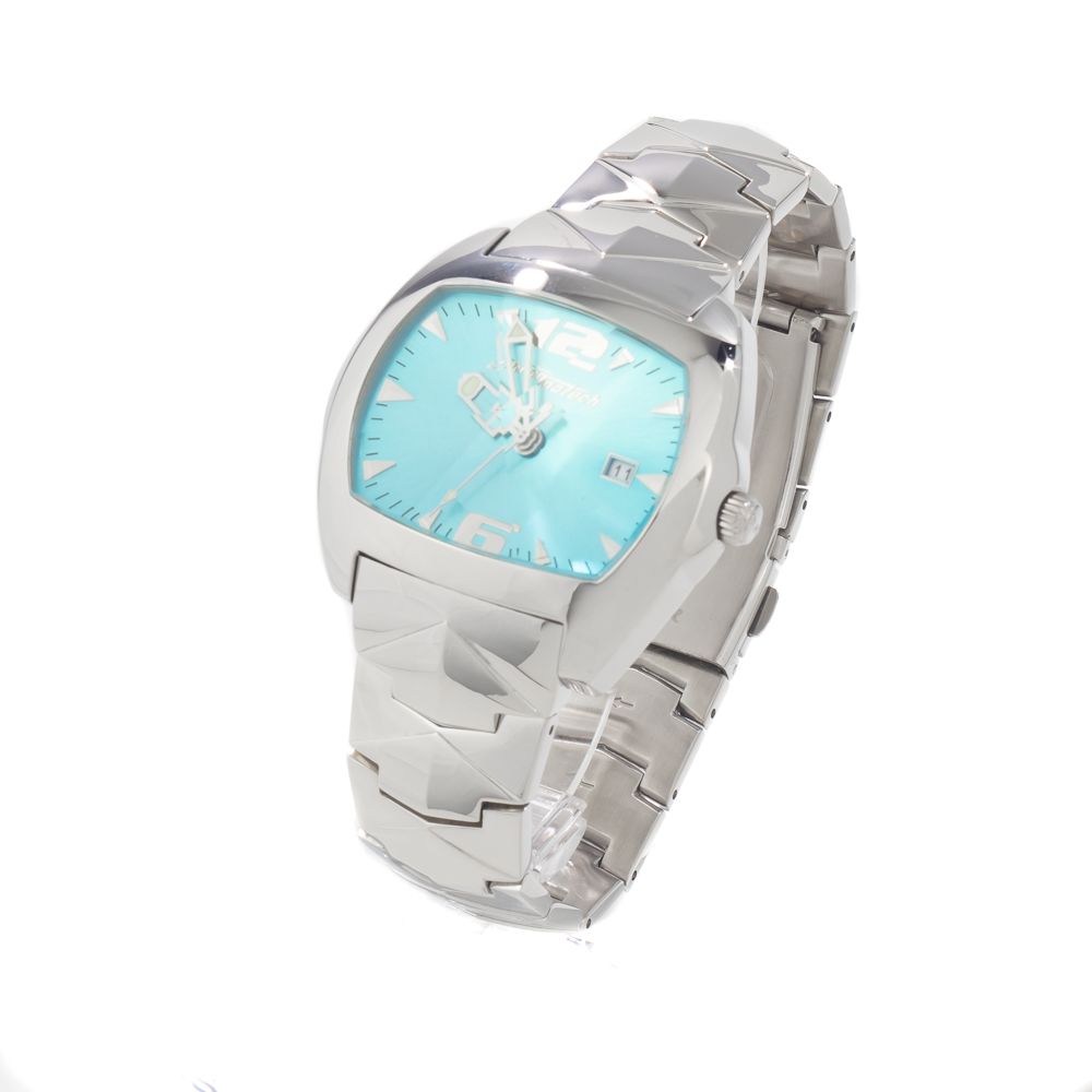 Chronotech Silberne Edelstahl-Armbanduhr